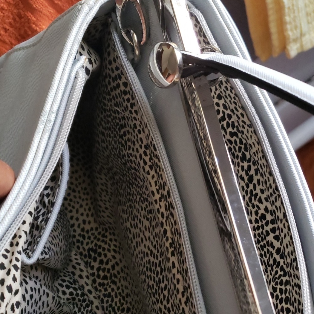 Catherine's Malandrino Blue/Gray Crossbody Satchel - Picture 5 of 8